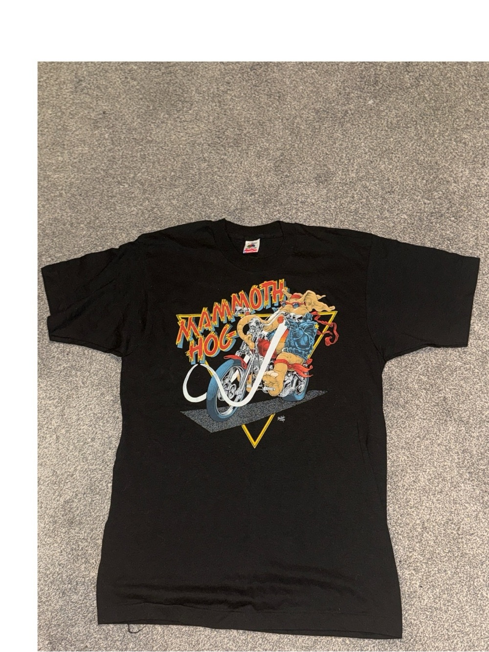 Vtg Mammoth Hog Biker Easyrider Harley Tshirt Single Stitch Size L RARE!